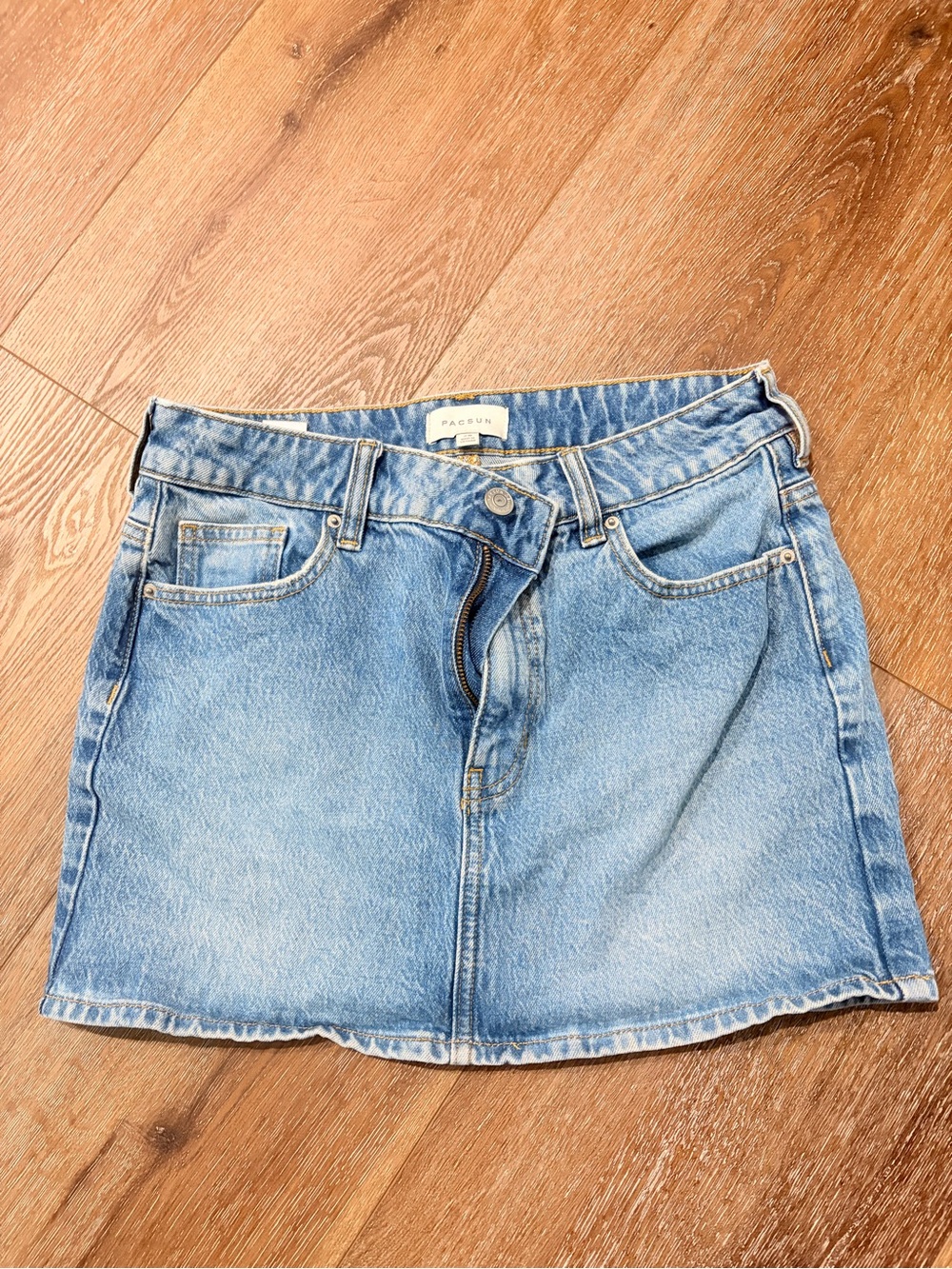 PacSun Light Wash Denim Mini Skirt